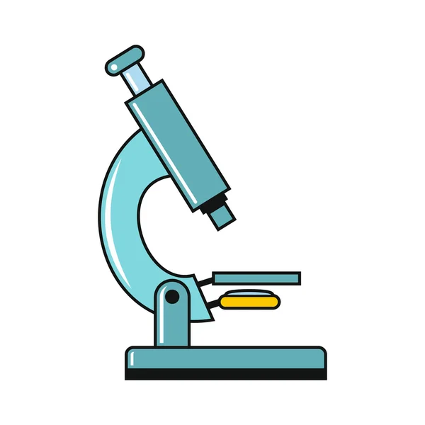 Icono de dibujos animados de microscopio aislado sobre un fondo blanco — Vector de stock