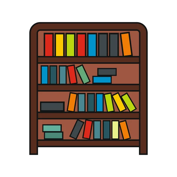 Book shelf cartoon icon isolated on a white background — Stock Vector