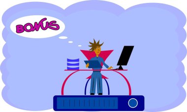 Vektör illüstrasyonu, çalışan bir çalışan, bonus olarak daha iyisini yapabilirim.