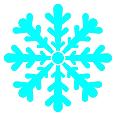 Vector snowflake single-color silhouette isolated on transparent