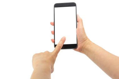 İzole el holding smartphone