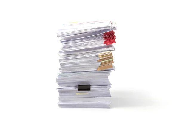 Stack of business papers isolated on white background — Stock Photo, Image