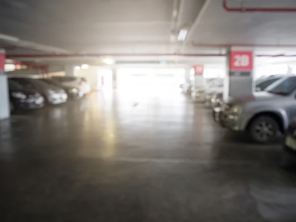 Niewyraźne parkingu w centrum handlowym — Zdjęcie stockowe