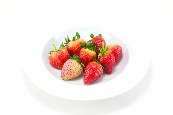 Fresh Strawberries isolated over white background — Stock Photo, Image