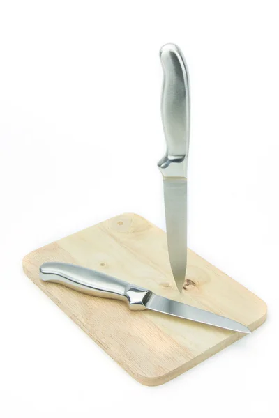 Bıçak ve Ahşap doğrama tahtası — Stok fotoğraf