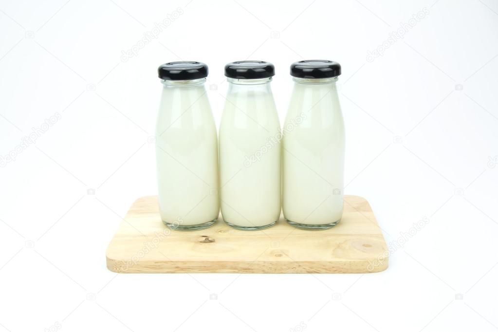 Glass Milk Bottle isolated on white
