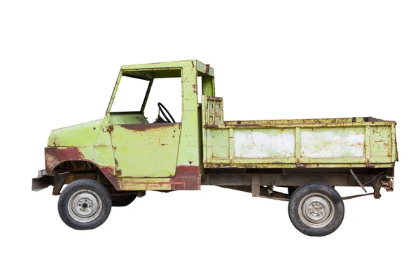 Old green truck isolated on white background — Stock Photo, Image