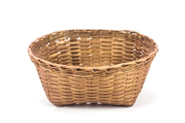 Bamboo basket on a white background. — Zdjęcie stockowe