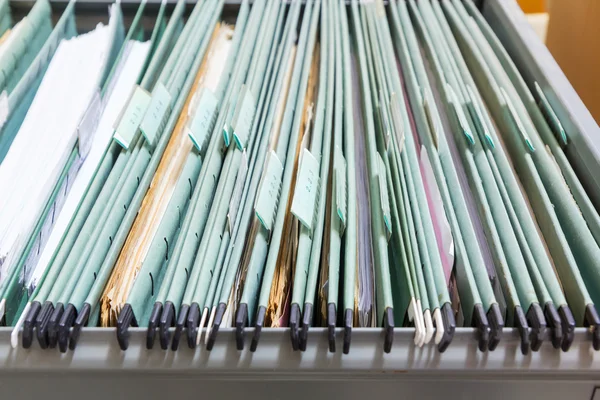 File folders in a filing cabinet — Stock Photo, Image
