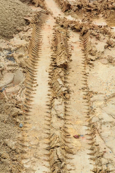 Wheel tracks on a dirt road — Stock Photo, Image