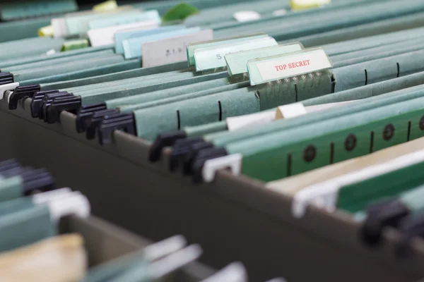 File folders in a filing cabinet — Stock Photo, Image