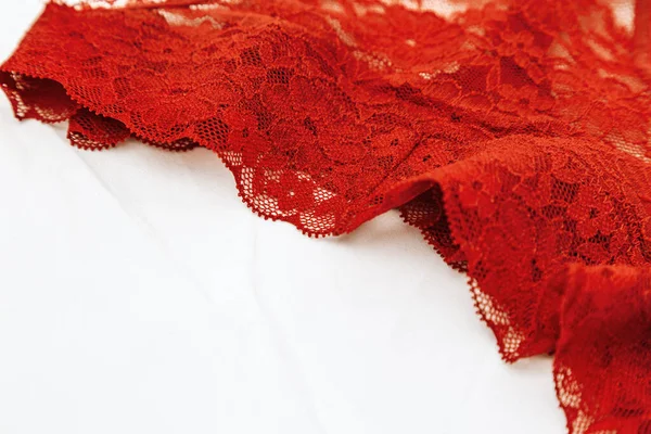 Lace Underwear Background Red Patterned Lingerie Women Close Romantic Style — Stock Photo, Image
