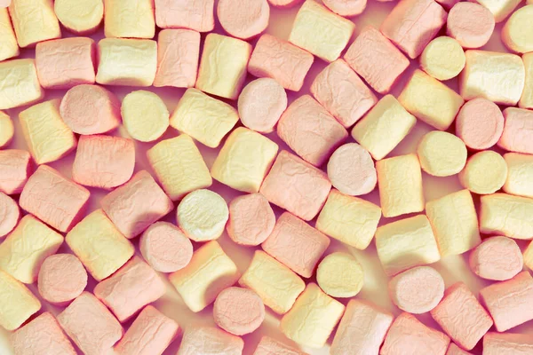 Background Sweet Pink Marshmallows Toned Image Top View Pink Pastel — Stock Photo, Image