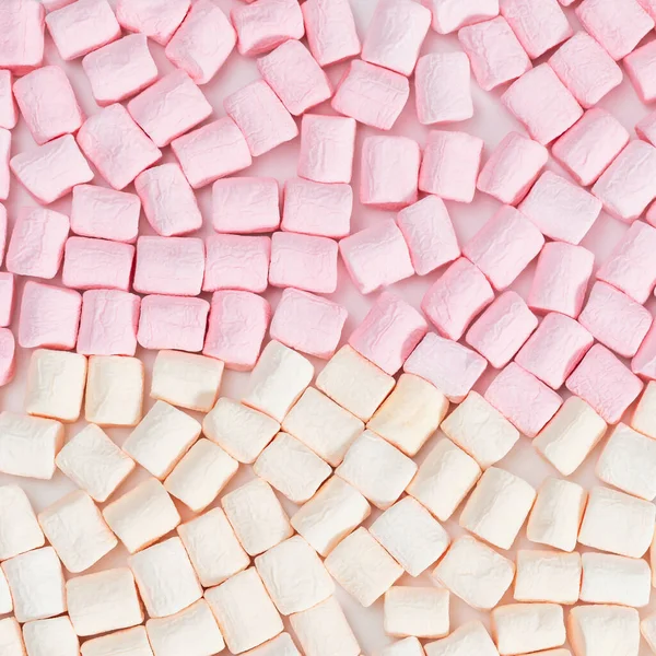 棉花糖图案背景 棉花糖粉红和白面色 顶部视图 — 图库照片