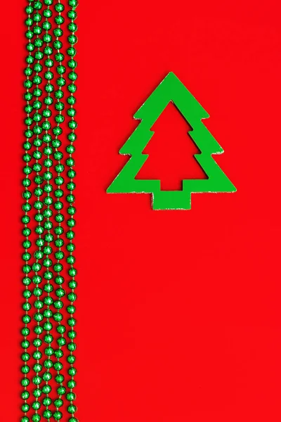 Veselé Vánoce Šťastný Nový Rok Přání Geometrickou Dovolenou Strom Červeném — Stock fotografie