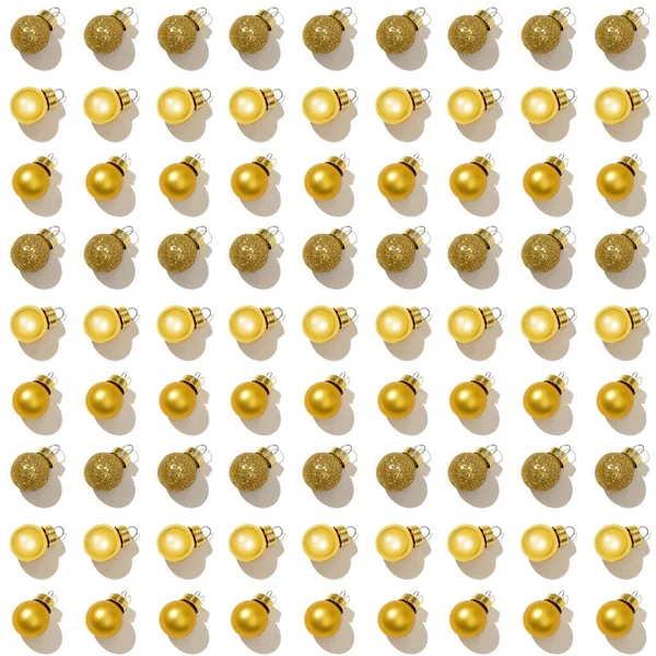 Seamless Regular Creative Pattern Bright Shiny Little Golden Christmas Balls — Stock Photo, Image