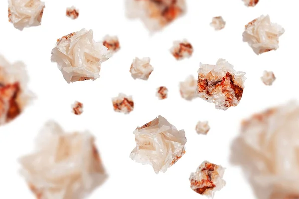 Літаючі Камені Кальцитового Мінералу Ізольовані Білому Тлі Природний Зразок Мінеральної — стокове фото
