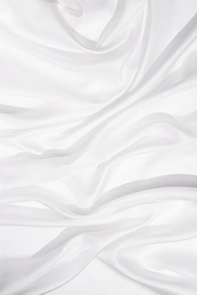 Textura Tela Seda Blanca Fondo Textil Cortinas Pliegues Sobre Tela — Foto de Stock