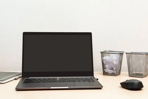 Working Home Desktop Online Training Remote Work Comfortable Workplace Freelancer — Stock Photo, Image
