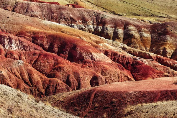 Natural texture of sandstone in colorful Mars in Altai Mountains, place named Mars 1 in Altai Republic, Russia — Stock Photo, Image