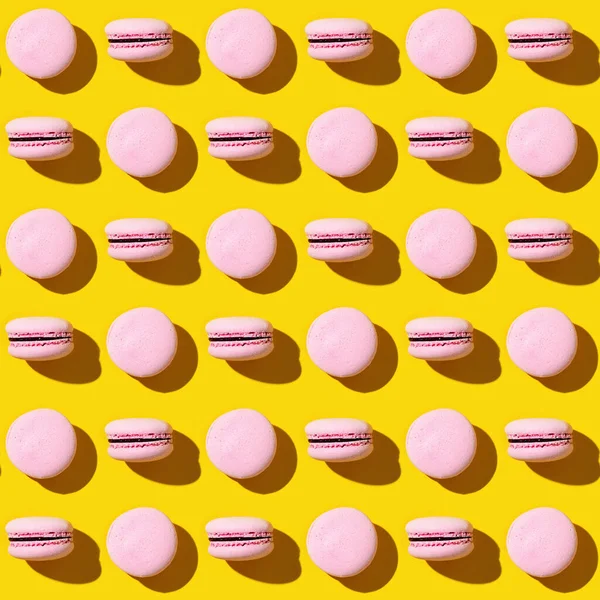 Nahtlose Regelmäßige Kreative Muster Von Bunten French Cookies Macarons Druck — Stockfoto