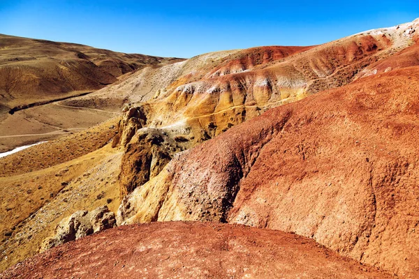 Fantasztikus Piros Hegyek Élénk Színátmenetek Kék Tiszta Helyén Nevű Mars — Stock Fotó
