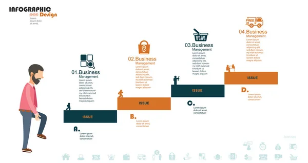 Visualização Dados Negócios Timeline Infographic Icons Designed Abstract Background Template — Vetor de Stock