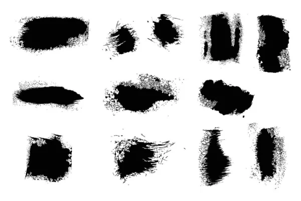 Black Abstract Brush Strokes Art Design Artistic Black Paint Brush — Stock Vector