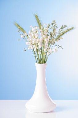 Beyaz bir vazoda lilyum