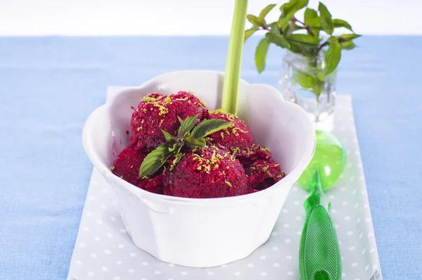 Homemade raspberry sorbet — Stock Photo, Image