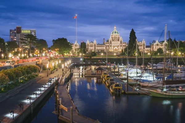 Veduta Notturna Del Porto Interno Dell Assemblea Legislativa Della Columbia — Foto Stock