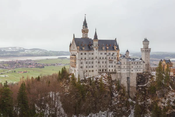 Famoso Castelo Neuschwanstein Sudoeste Baviera Alemanha Encomendado Pelo Louco Rei — Fotografia de Stock