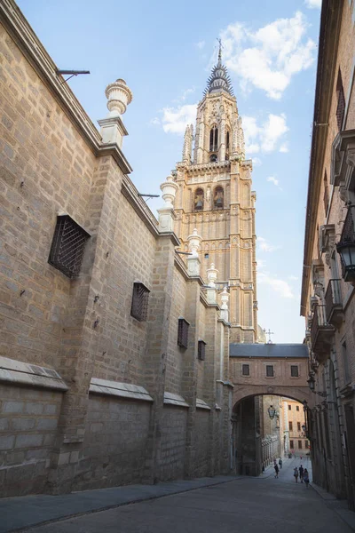 Klocktornet Primatkatedralen Saint Mary Toledo Spanien — Stockfoto