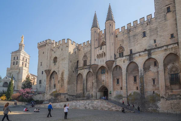 Palais Des Papes Avignon Regionen Provence Frankrike Tjänade Som Påvlig — Stockfoto