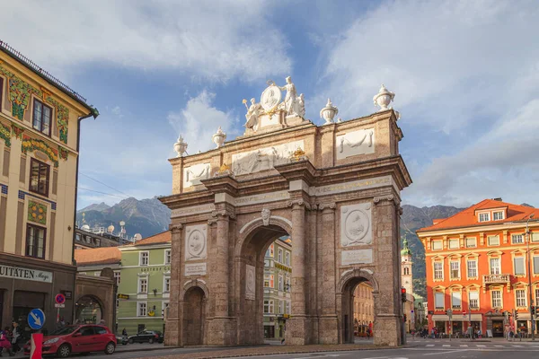 Arco Trionfale Innsbruck Costruito Nel 1765 Commemorare Nozze Dell Arciduca — Foto Stock