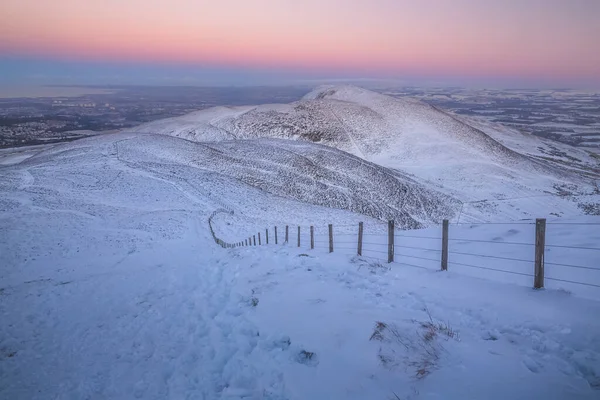 Neve Coberto Paisagem Invernal Vista Pentland Hills Regional Park Partir — Fotografia de Stock