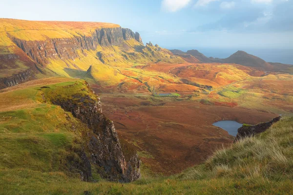 Gün Batımında Parlak Altın Işık Skoçya Nın Skye Adası Ndaki — Stok fotoğraf