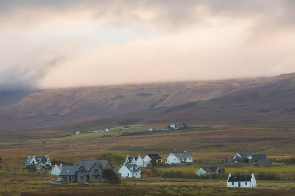 Moody Dramatische Gouden Licht Het Platteland Landschap Van Trotternish Ridge — Stockfoto