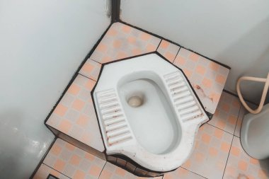 Geleneksel Vietnam porselen tuvaleti Vietnam, Güneydoğu Asya 'da..