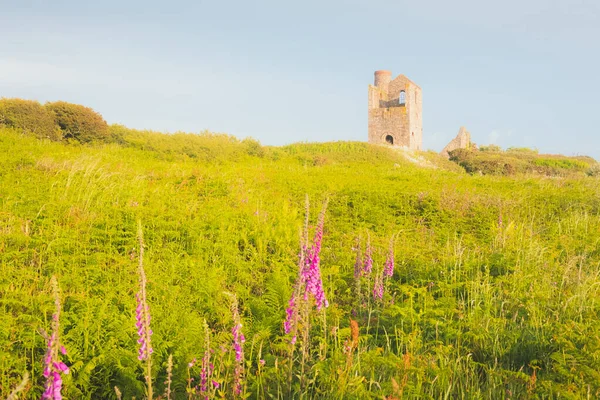 Old Abandoned Stone Ruin Giew Mine Engine House Ives Cornwall — Stock Photo, Image