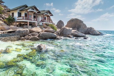 typical resort view at Koh Tao island clipart