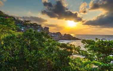 Sunrise view of Koh Tao island of Thailand  clipart
