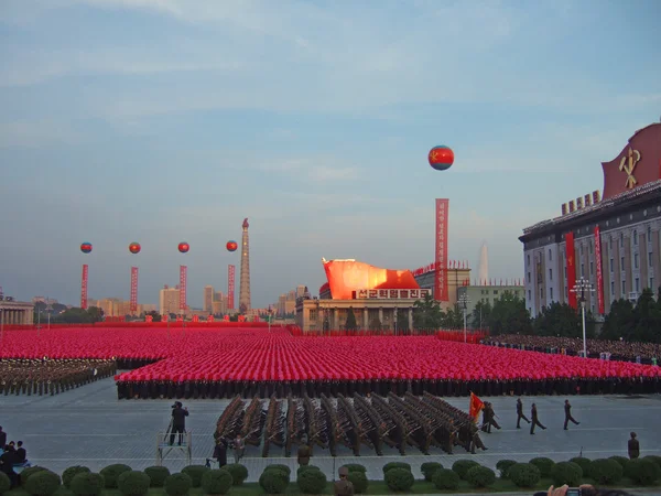 Militaire parade in de Pyongyang — Stockfoto