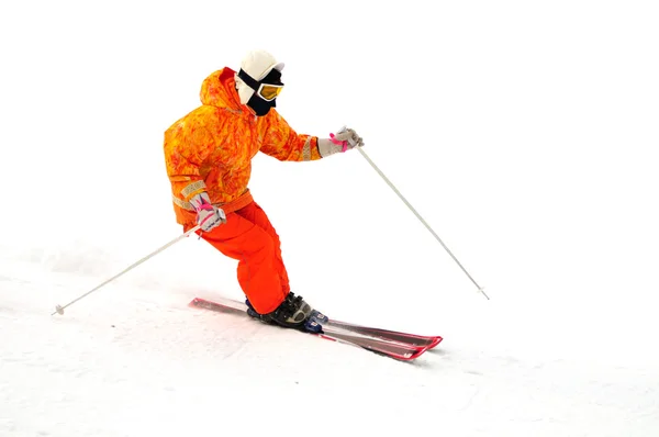 Full length of skier skiing