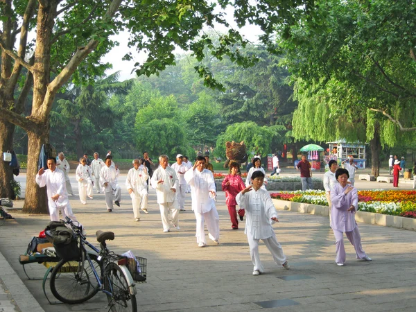 Традиційні Тайцзи ушу фестивалю в місті Dalian — стокове фото