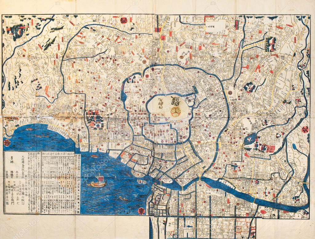 Ancient map of old Edo Tokyo ⬇ Stock Photo, Image by © iggy74 71419121