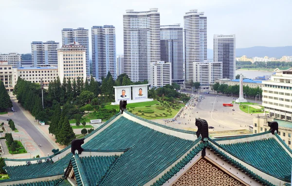 Kuzey Kore başkenti Pyongyang'a — Stok fotoğraf