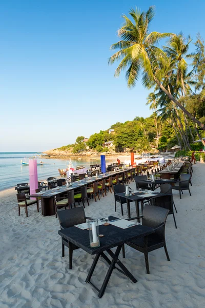 Restaurant aan het strand aan de kust — Stockfoto