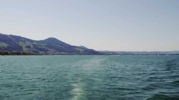 Zrichsee Schweiz Med Båt — Stockvideo