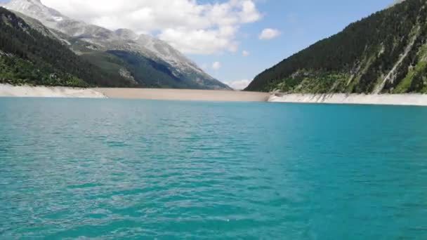 Schlegeis Buzul Denizi Nin Zillertal Deki Insansız Hava Aracı Görüntüleri — Stok video